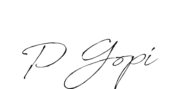 Make a beautiful signature design for name P Gopi. With this signature (Antro_Vectra) style, you can create a handwritten signature for free. P Gopi signature style 6 images and pictures png