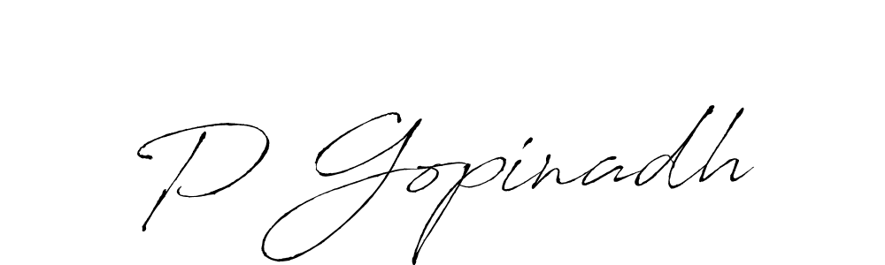P Gopinadh stylish signature style. Best Handwritten Sign (Antro_Vectra) for my name. Handwritten Signature Collection Ideas for my name P Gopinadh. P Gopinadh signature style 6 images and pictures png