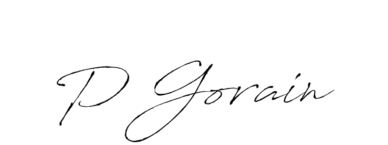 Use a signature maker to create a handwritten signature online. With this signature software, you can design (Antro_Vectra) your own signature for name P Gorain. P Gorain signature style 6 images and pictures png