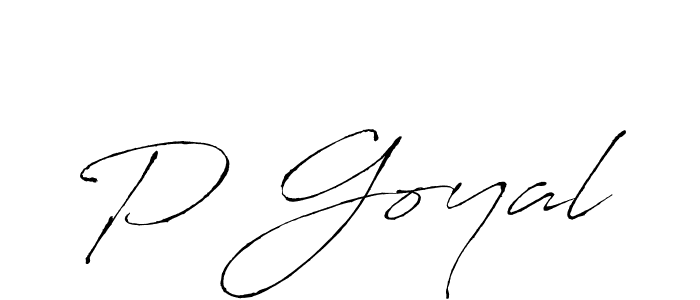 Design your own signature with our free online signature maker. With this signature software, you can create a handwritten (Antro_Vectra) signature for name P Goyal. P Goyal signature style 6 images and pictures png