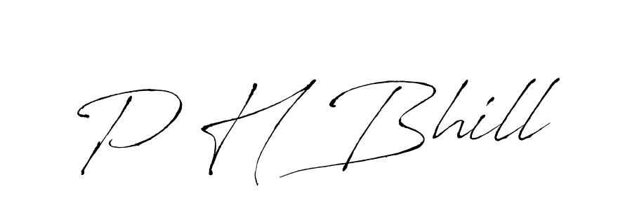P H Bhill stylish signature style. Best Handwritten Sign (Antro_Vectra) for my name. Handwritten Signature Collection Ideas for my name P H Bhill. P H Bhill signature style 6 images and pictures png