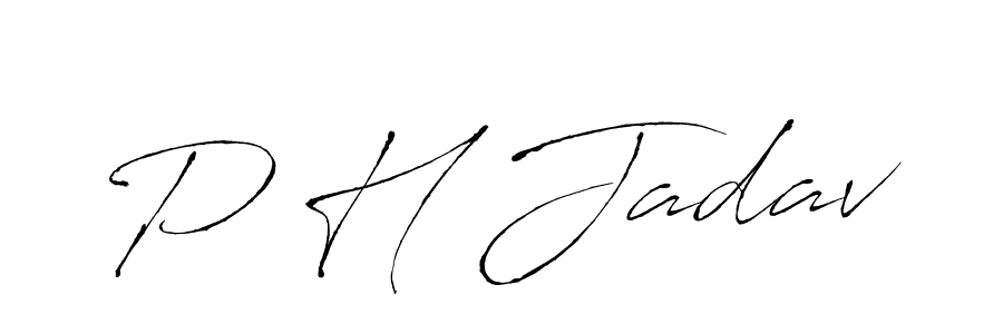 Create a beautiful signature design for name P H Jadav. With this signature (Antro_Vectra) fonts, you can make a handwritten signature for free. P H Jadav signature style 6 images and pictures png