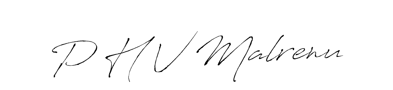 This is the best signature style for the P H V Malrenu name. Also you like these signature font (Antro_Vectra). Mix name signature. P H V Malrenu signature style 6 images and pictures png