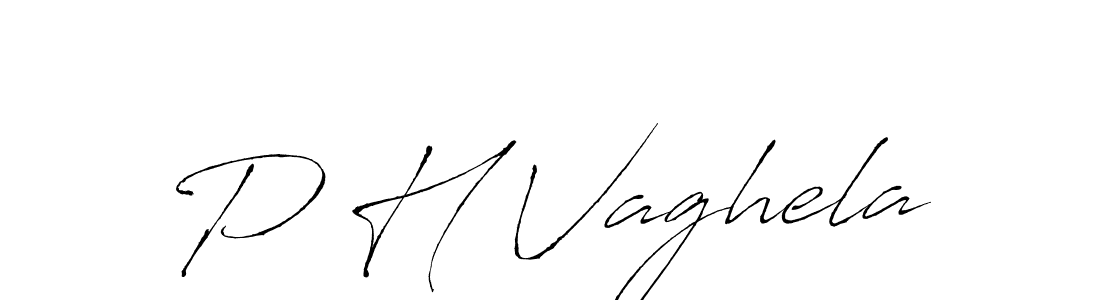 Create a beautiful signature design for name P H Vaghela. With this signature (Antro_Vectra) fonts, you can make a handwritten signature for free. P H Vaghela signature style 6 images and pictures png