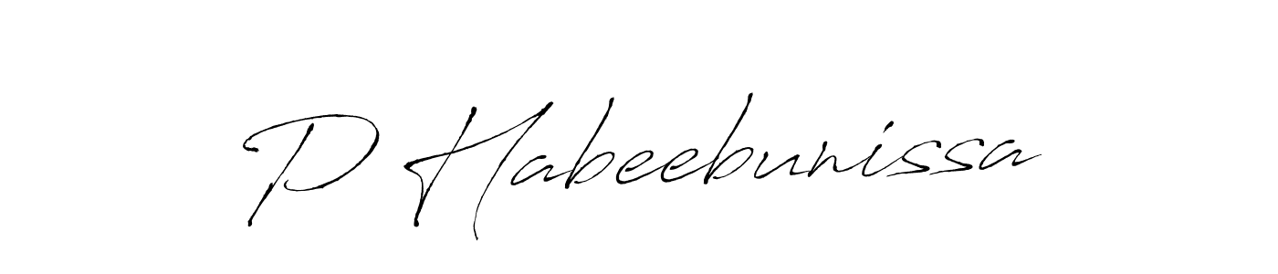 You should practise on your own different ways (Antro_Vectra) to write your name (P Habeebunissa) in signature. don't let someone else do it for you. P Habeebunissa signature style 6 images and pictures png