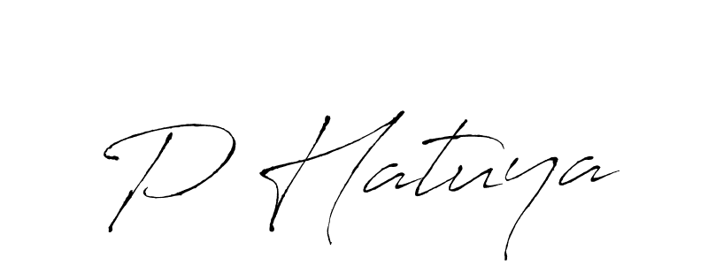 How to make P Hatuya name signature. Use Antro_Vectra style for creating short signs online. This is the latest handwritten sign. P Hatuya signature style 6 images and pictures png