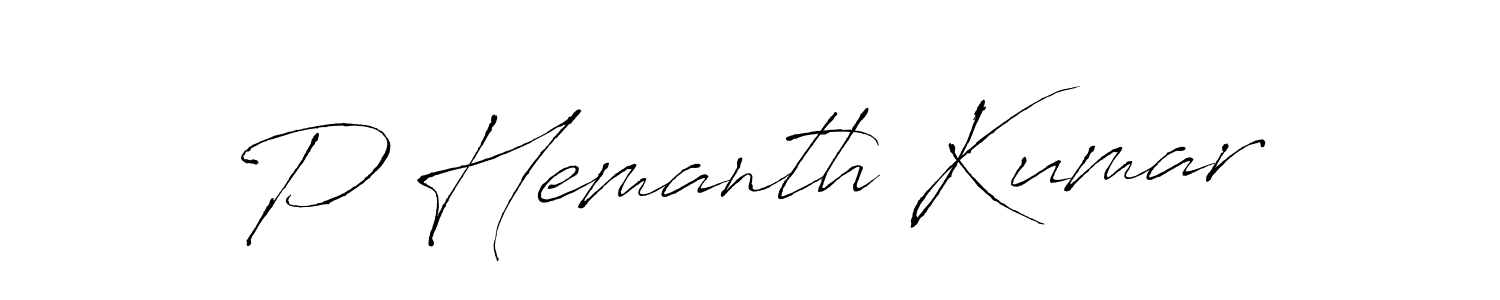 Create a beautiful signature design for name P Hemanth Kumar. With this signature (Antro_Vectra) fonts, you can make a handwritten signature for free. P Hemanth Kumar signature style 6 images and pictures png