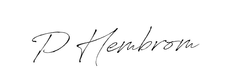 You should practise on your own different ways (Antro_Vectra) to write your name (P Hembrom) in signature. don't let someone else do it for you. P Hembrom signature style 6 images and pictures png