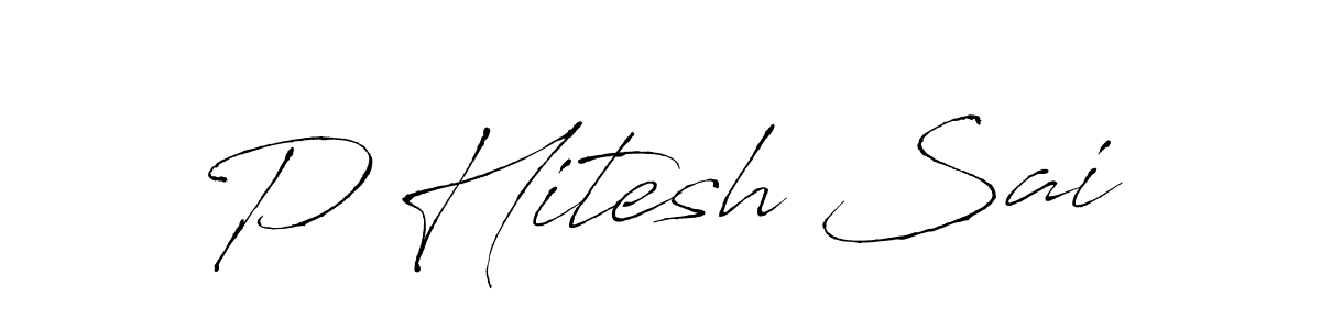 The best way (Antro_Vectra) to make a short signature is to pick only two or three words in your name. The name P Hitesh Sai include a total of six letters. For converting this name. P Hitesh Sai signature style 6 images and pictures png