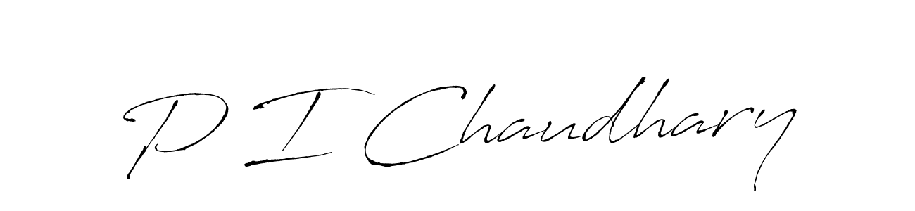 How to make P I Chaudhary name signature. Use Antro_Vectra style for creating short signs online. This is the latest handwritten sign. P I Chaudhary signature style 6 images and pictures png