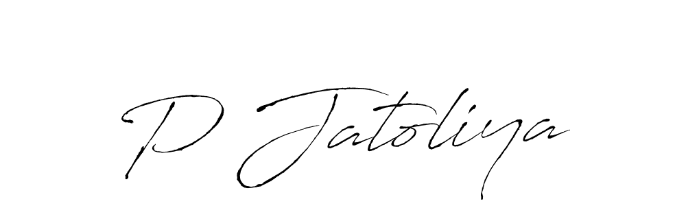 Make a beautiful signature design for name P Jatoliya. With this signature (Antro_Vectra) style, you can create a handwritten signature for free. P Jatoliya signature style 6 images and pictures png