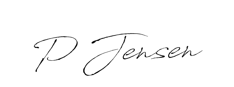 How to make P Jensen name signature. Use Antro_Vectra style for creating short signs online. This is the latest handwritten sign. P Jensen signature style 6 images and pictures png