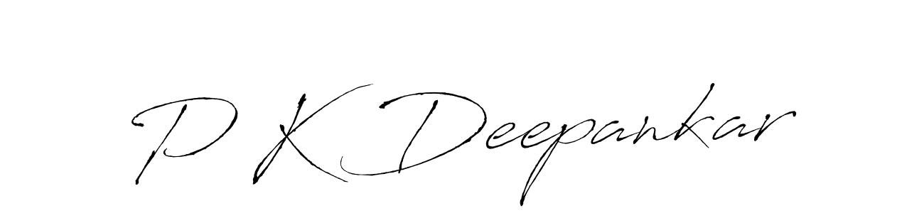 This is the best signature style for the P K Deepankar name. Also you like these signature font (Antro_Vectra). Mix name signature. P K Deepankar signature style 6 images and pictures png