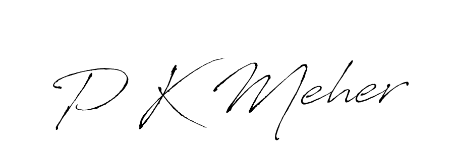 Create a beautiful signature design for name P K Meher. With this signature (Antro_Vectra) fonts, you can make a handwritten signature for free. P K Meher signature style 6 images and pictures png