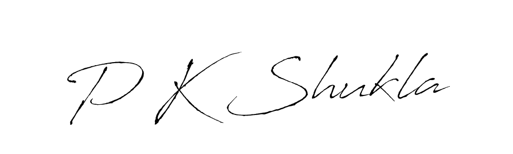 How to make P K Shukla signature? Antro_Vectra is a professional autograph style. Create handwritten signature for P K Shukla name. P K Shukla signature style 6 images and pictures png