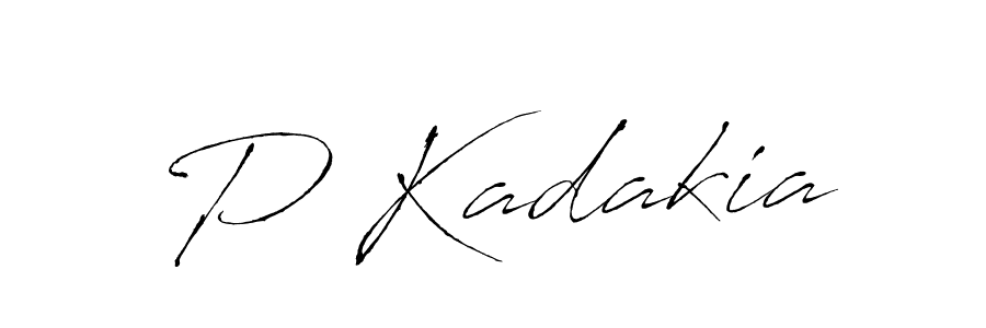 Use a signature maker to create a handwritten signature online. With this signature software, you can design (Antro_Vectra) your own signature for name P Kadakia. P Kadakia signature style 6 images and pictures png