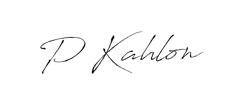 The best way (Antro_Vectra) to make a short signature is to pick only two or three words in your name. The name P Kahlon include a total of six letters. For converting this name. P Kahlon signature style 6 images and pictures png