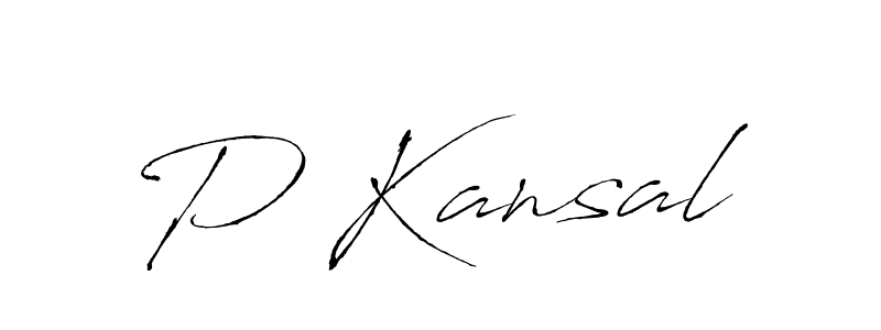 How to make P Kansal signature? Antro_Vectra is a professional autograph style. Create handwritten signature for P Kansal name. P Kansal signature style 6 images and pictures png