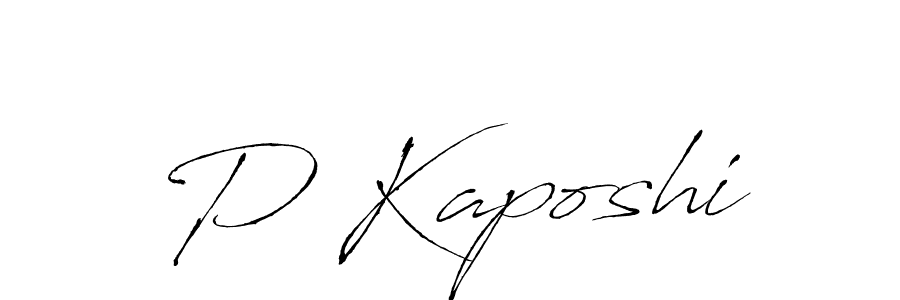 Design your own signature with our free online signature maker. With this signature software, you can create a handwritten (Antro_Vectra) signature for name P Kaposhi. P Kaposhi signature style 6 images and pictures png