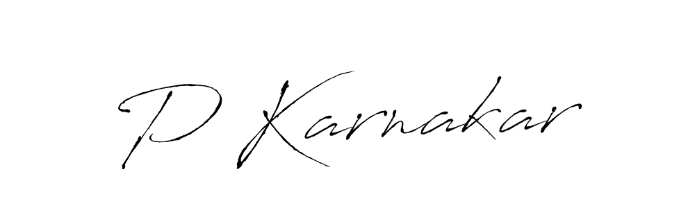 P Karnakar stylish signature style. Best Handwritten Sign (Antro_Vectra) for my name. Handwritten Signature Collection Ideas for my name P Karnakar. P Karnakar signature style 6 images and pictures png
