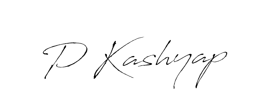 How to make P Kashyap name signature. Use Antro_Vectra style for creating short signs online. This is the latest handwritten sign. P Kashyap signature style 6 images and pictures png