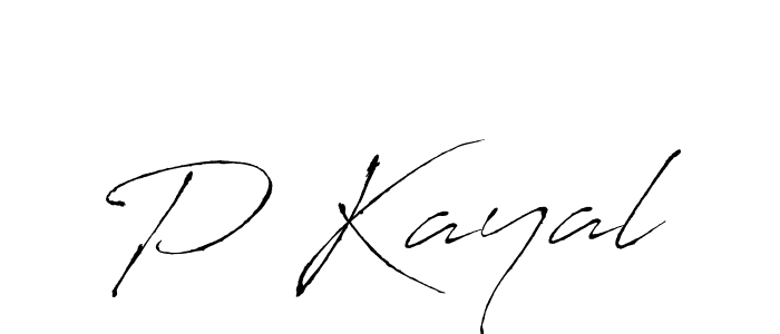 Make a beautiful signature design for name P Kayal. With this signature (Antro_Vectra) style, you can create a handwritten signature for free. P Kayal signature style 6 images and pictures png