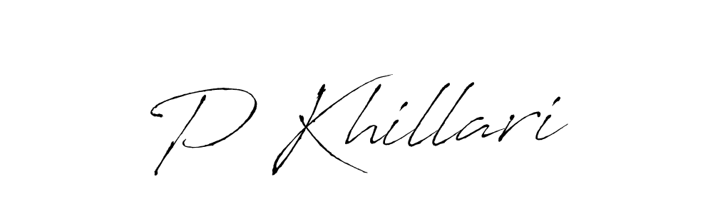 Use a signature maker to create a handwritten signature online. With this signature software, you can design (Antro_Vectra) your own signature for name P Khillari. P Khillari signature style 6 images and pictures png
