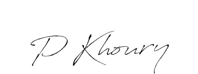 Make a beautiful signature design for name P Khoury. With this signature (Antro_Vectra) style, you can create a handwritten signature for free. P Khoury signature style 6 images and pictures png