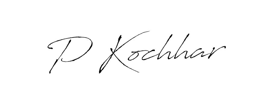 Make a beautiful signature design for name P Kochhar. With this signature (Antro_Vectra) style, you can create a handwritten signature for free. P Kochhar signature style 6 images and pictures png