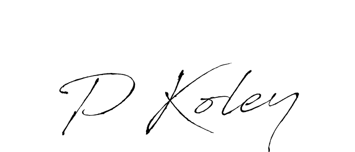 Create a beautiful signature design for name P Koley. With this signature (Antro_Vectra) fonts, you can make a handwritten signature for free. P Koley signature style 6 images and pictures png