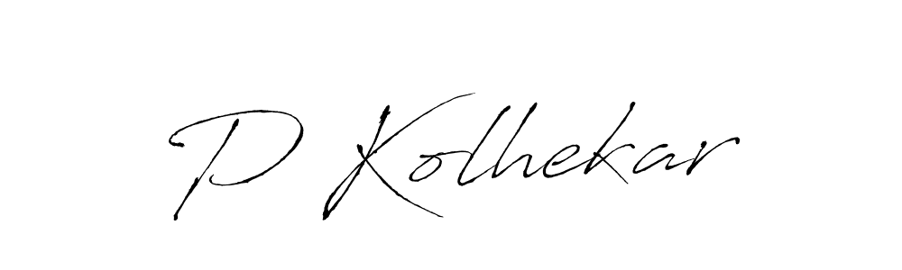 P Kolhekar stylish signature style. Best Handwritten Sign (Antro_Vectra) for my name. Handwritten Signature Collection Ideas for my name P Kolhekar. P Kolhekar signature style 6 images and pictures png