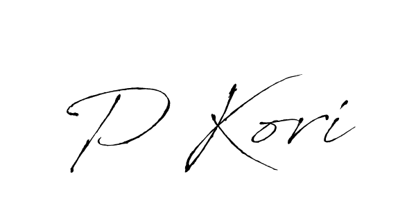 How to make P Kori signature? Antro_Vectra is a professional autograph style. Create handwritten signature for P Kori name. P Kori signature style 6 images and pictures png