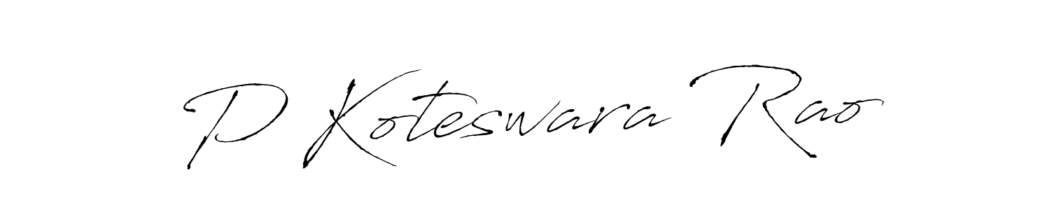 How to make P Koteswara Rao name signature. Use Antro_Vectra style for creating short signs online. This is the latest handwritten sign. P Koteswara Rao signature style 6 images and pictures png