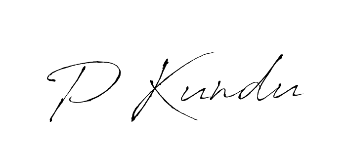 Design your own signature with our free online signature maker. With this signature software, you can create a handwritten (Antro_Vectra) signature for name P Kundu. P Kundu signature style 6 images and pictures png