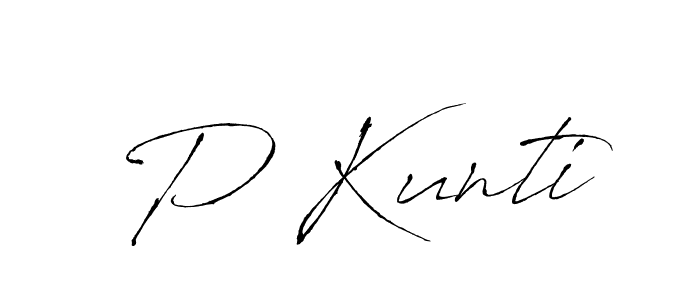 P Kunti stylish signature style. Best Handwritten Sign (Antro_Vectra) for my name. Handwritten Signature Collection Ideas for my name P Kunti. P Kunti signature style 6 images and pictures png