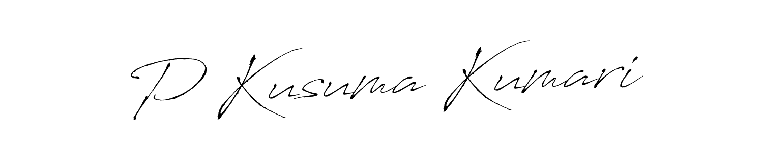 Create a beautiful signature design for name P Kusuma Kumari. With this signature (Antro_Vectra) fonts, you can make a handwritten signature for free. P Kusuma Kumari signature style 6 images and pictures png