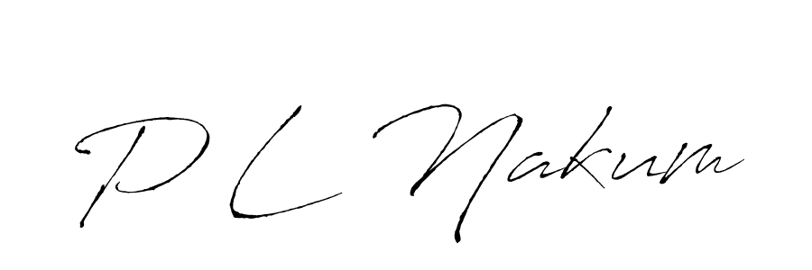 Make a beautiful signature design for name P L Nakum. With this signature (Antro_Vectra) style, you can create a handwritten signature for free. P L Nakum signature style 6 images and pictures png