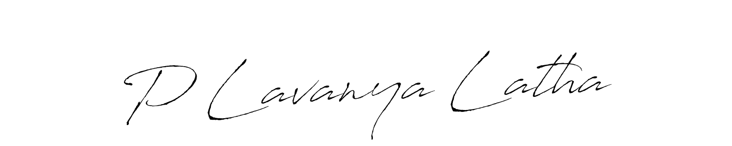 How to make P Lavanya Latha name signature. Use Antro_Vectra style for creating short signs online. This is the latest handwritten sign. P Lavanya Latha signature style 6 images and pictures png