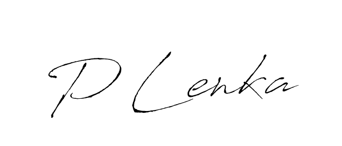 How to make P Lenka name signature. Use Antro_Vectra style for creating short signs online. This is the latest handwritten sign. P Lenka signature style 6 images and pictures png