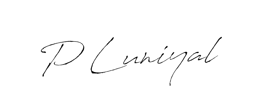 You can use this online signature creator to create a handwritten signature for the name P Luniyal. This is the best online autograph maker. P Luniyal signature style 6 images and pictures png