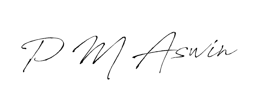 How to make P M Aswin signature? Antro_Vectra is a professional autograph style. Create handwritten signature for P M Aswin name. P M Aswin signature style 6 images and pictures png