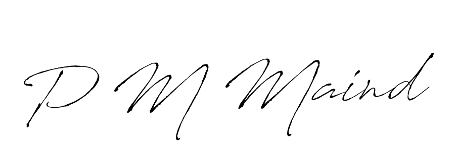 Create a beautiful signature design for name P M Maind. With this signature (Antro_Vectra) fonts, you can make a handwritten signature for free. P M Maind signature style 6 images and pictures png