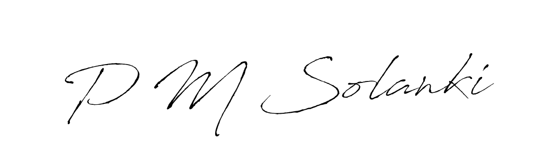 Create a beautiful signature design for name P M Solanki. With this signature (Antro_Vectra) fonts, you can make a handwritten signature for free. P M Solanki signature style 6 images and pictures png