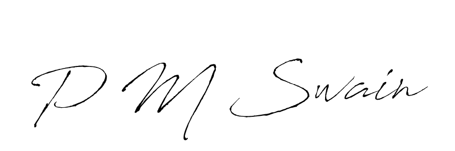 if you are searching for the best signature style for your name P M Swain. so please give up your signature search. here we have designed multiple signature styles  using Antro_Vectra. P M Swain signature style 6 images and pictures png