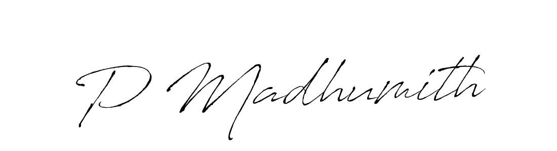 How to make P Madhumith signature? Antro_Vectra is a professional autograph style. Create handwritten signature for P Madhumith name. P Madhumith signature style 6 images and pictures png