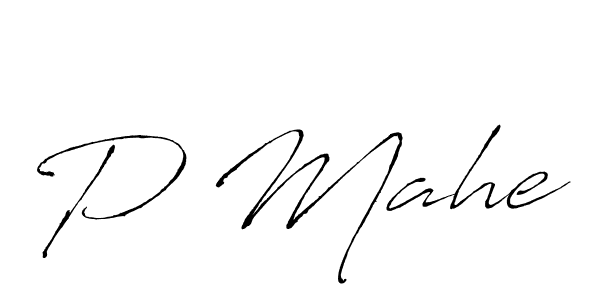 Use a signature maker to create a handwritten signature online. With this signature software, you can design (Antro_Vectra) your own signature for name P Mahe. P Mahe signature style 6 images and pictures png