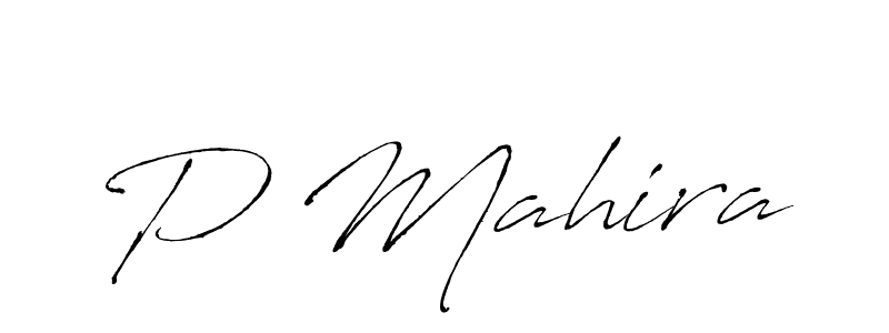 P Mahira stylish signature style. Best Handwritten Sign (Antro_Vectra) for my name. Handwritten Signature Collection Ideas for my name P Mahira. P Mahira signature style 6 images and pictures png