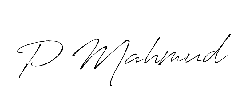 How to make P Mahmud name signature. Use Antro_Vectra style for creating short signs online. This is the latest handwritten sign. P Mahmud signature style 6 images and pictures png