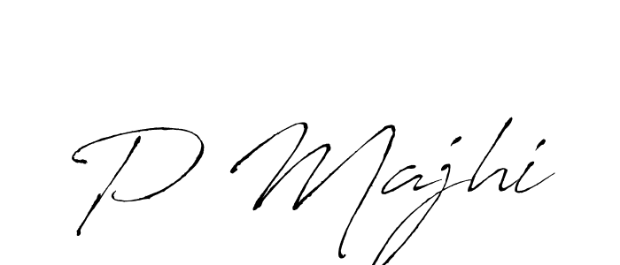 Create a beautiful signature design for name P Majhi. With this signature (Antro_Vectra) fonts, you can make a handwritten signature for free. P Majhi signature style 6 images and pictures png