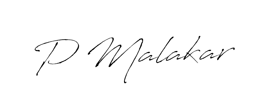 Make a beautiful signature design for name P Malakar. With this signature (Antro_Vectra) style, you can create a handwritten signature for free. P Malakar signature style 6 images and pictures png